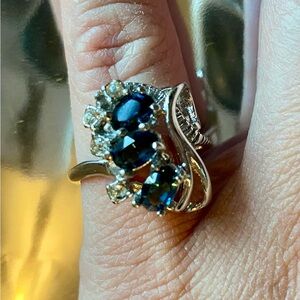 Silver and Blue Gemstone Ring